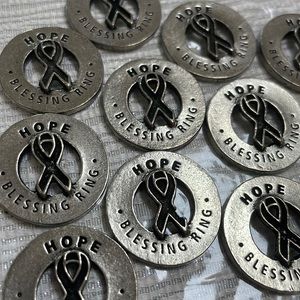 Hope Ribbon Blessing Rings for Necklaces, Bracelets, Keychains, Tokens